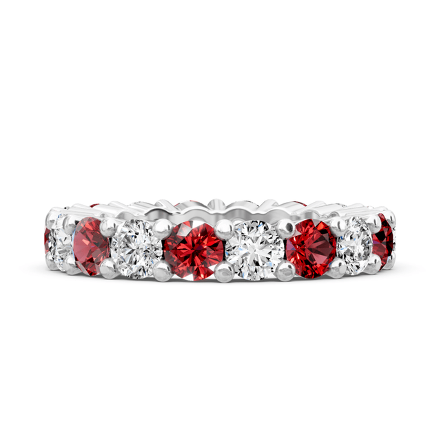 4.10 CT Round Cut Natural Diamonds - Eternity Rings