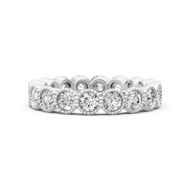 3.20 CT Round Cut Natural Diamonds - Eternity Rings