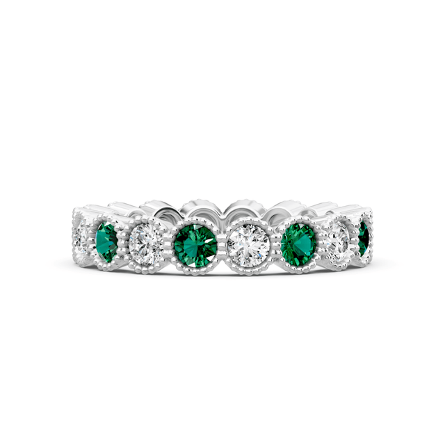 3.20 CT Round Cut Natural Diamonds - Eternity Rings
