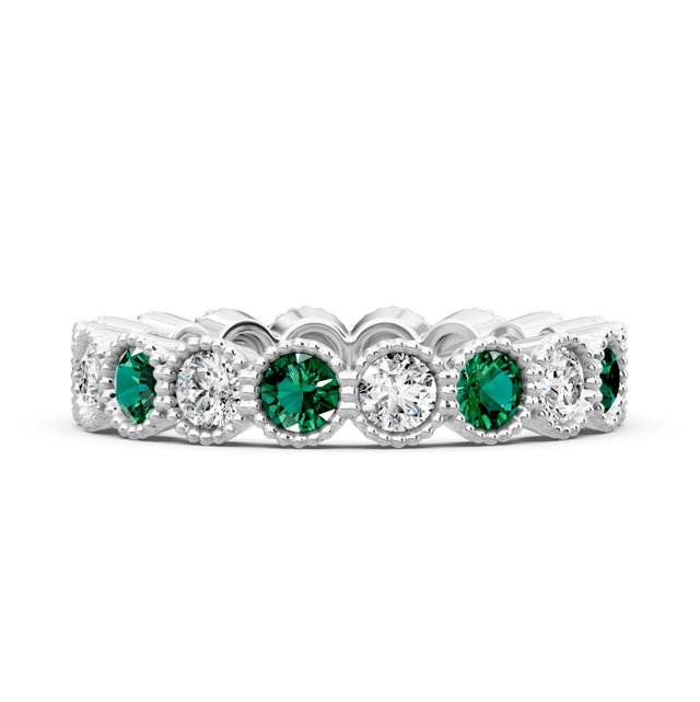 3.20 CT Round Cut Natural Diamonds - Eternity Rings