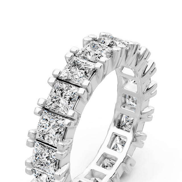 4.70 CT Princess Cut Natural Diamonds - Eternity Rings