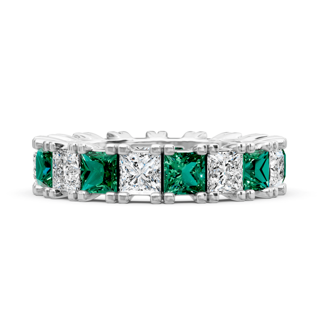4.70 CT Princess Cut Natural Diamonds - Eternity Rings