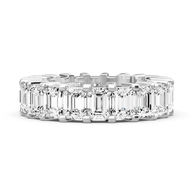 5.30 CT Emerald Cut Natural Diamonds - Eternity Rings