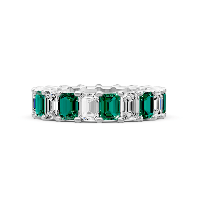 5.30 CT Emerald Cut Natural Diamonds - Eternity Rings