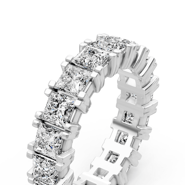 4.60 CT Princess Cut Natural Diamonds - Eternity Rings