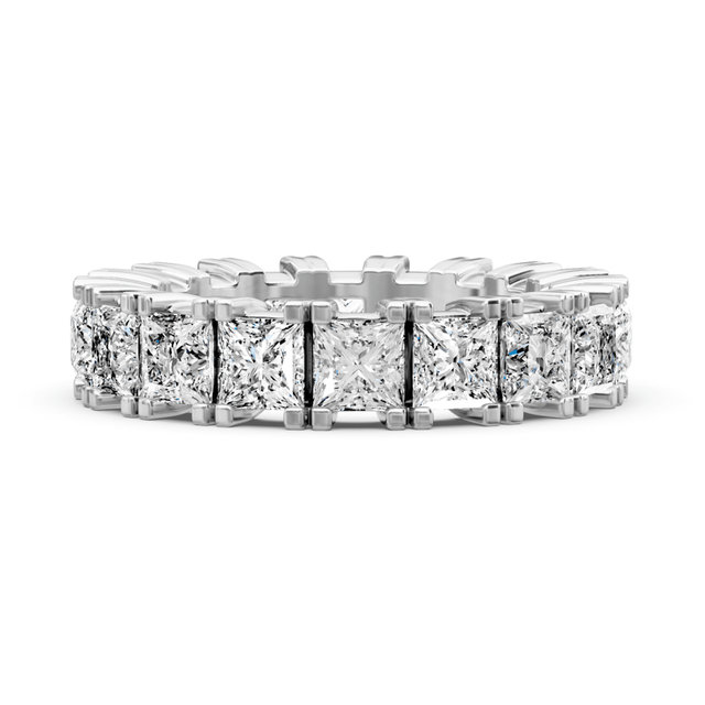4.60 CT Princess Cut Natural Diamonds - Eternity Rings