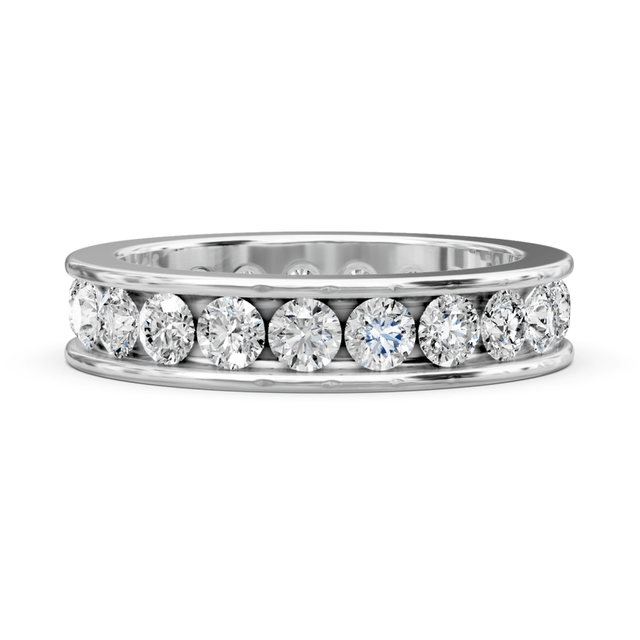 4.00 CT Round Cut Natural Diamonds - Eternity Rings