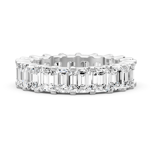 5.20 CT Emerald Cut Lab Grown Diamonds - Eternity Rings