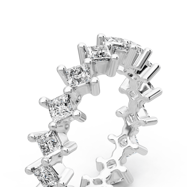 4.20 CT Princess Cut Natural Diamonds - Eternity Rings