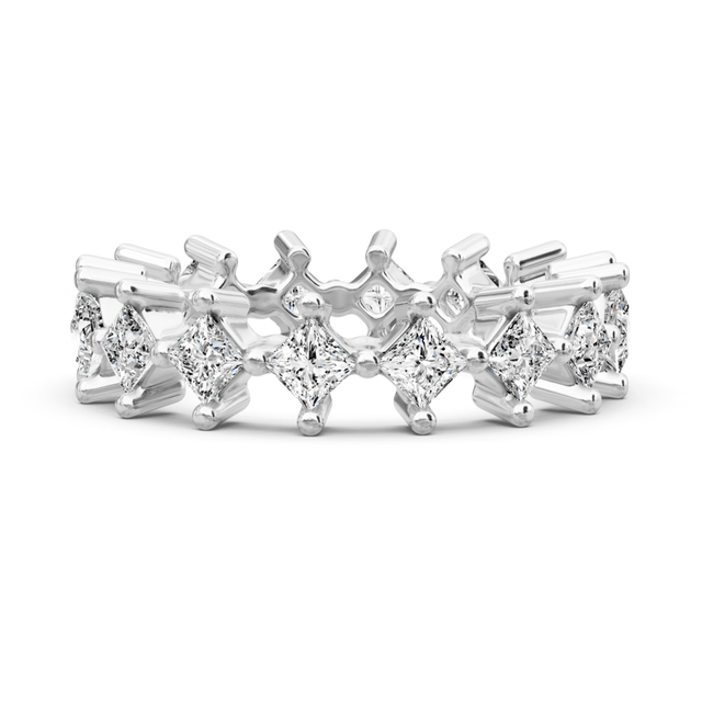 4.20 CT Princess Cut Natural Diamonds - Eternity Rings