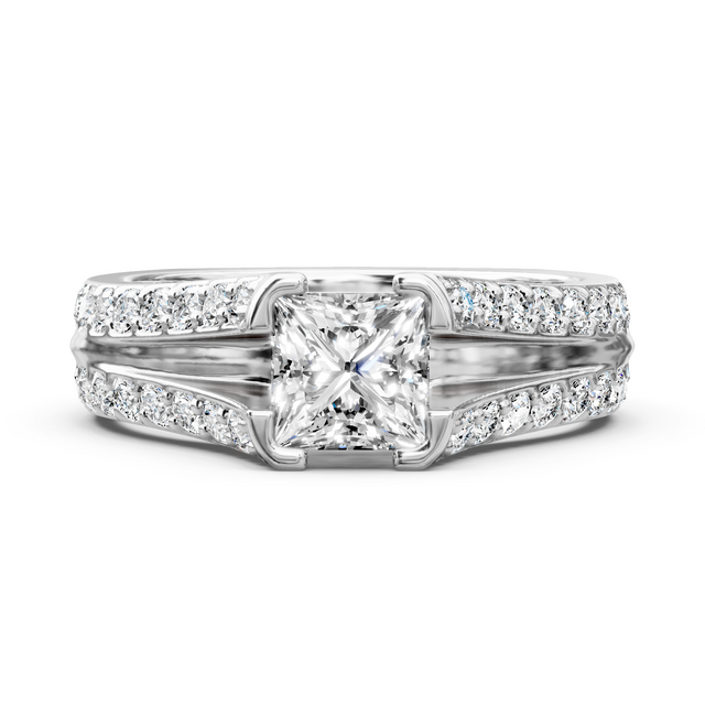 1.50-7.00 CT Princess & Round Cut Lab Grown Diamonds - Engagement Ring
