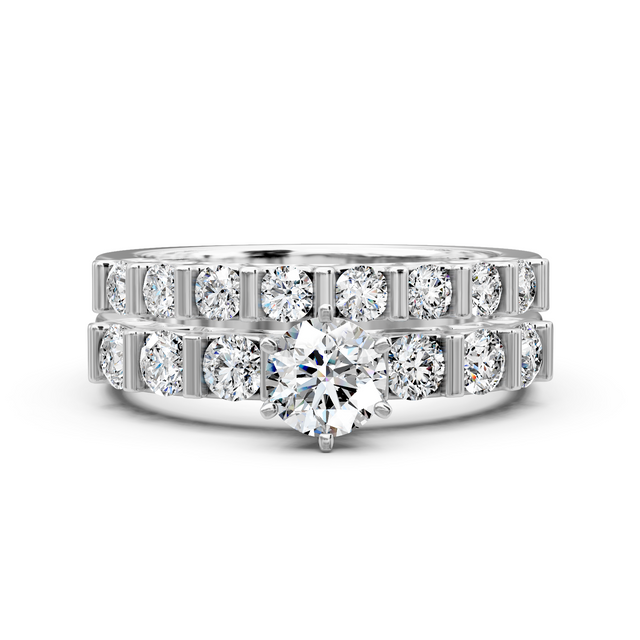 1.60-7.10 CT Round Cut Lab Grown Diamonds - Bridal Set
