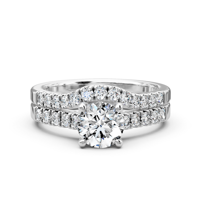 1.05-6.55 CT Princess & Round Cut Lab Grown Diamonds - Bridal Set