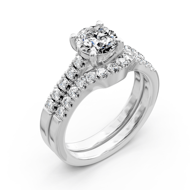 0.90-2.05 CT Princess & Round Cut Natural Diamonds - Bridal Set