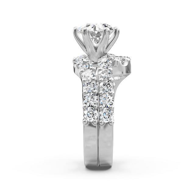 2.75-3.90 CT Round Cut Natural Diamonds - Bridal Set
