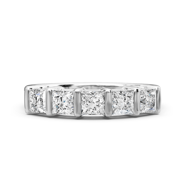 1.00 CT Princess Cut Lab Grown Diamonds - Wedding Band