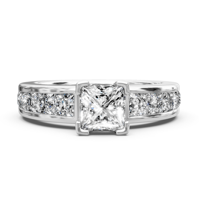 1.70-7.20 CT Princess Cut Lab Grown Diamonds - Engagement Ring