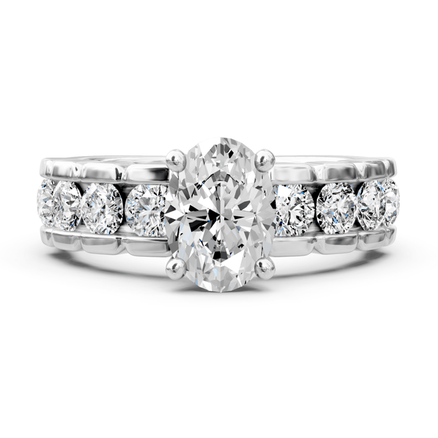 1.40-2.55 CT Oval & Round Cut Natural Diamonds - Engagement Ring