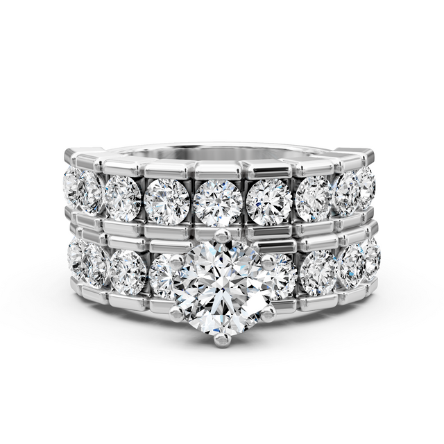 2.75-8.25 CT Round Cut Lab Grown Diamonds - Bridal Set