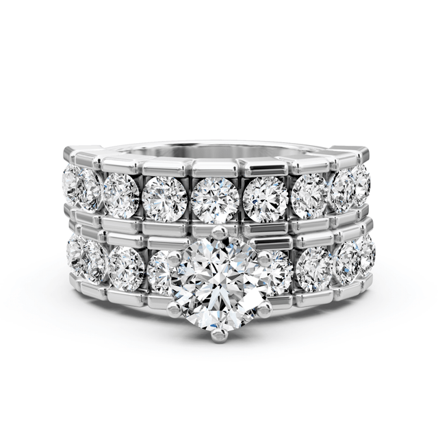 2.60-3.75 CT Round Cut Natural Diamonds - Bridal Set