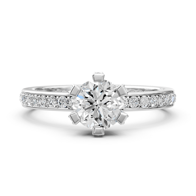 1.05-6.55 CT Round Cut Lab Grown Diamonds - Engagement Ring