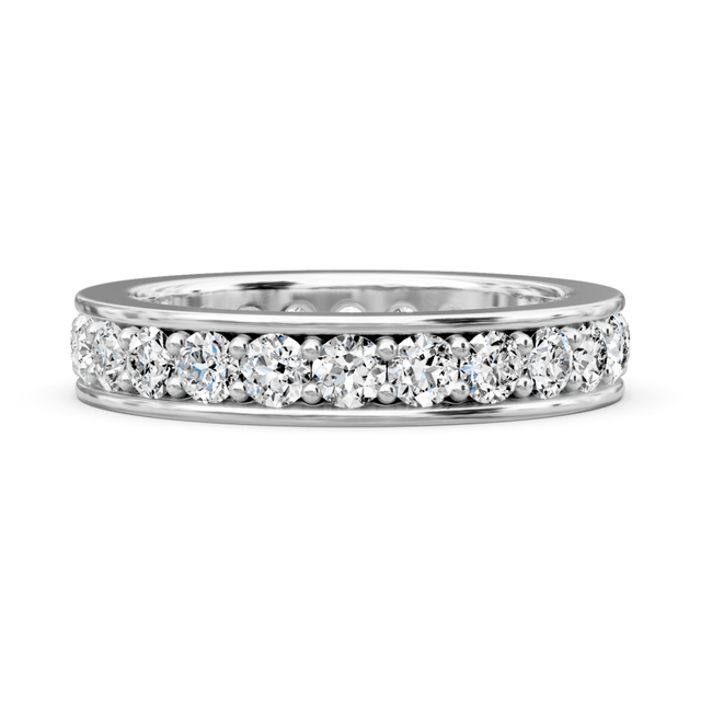 1.00-4.00 CT Round Cut Natural Diamonds - Eternity Rings