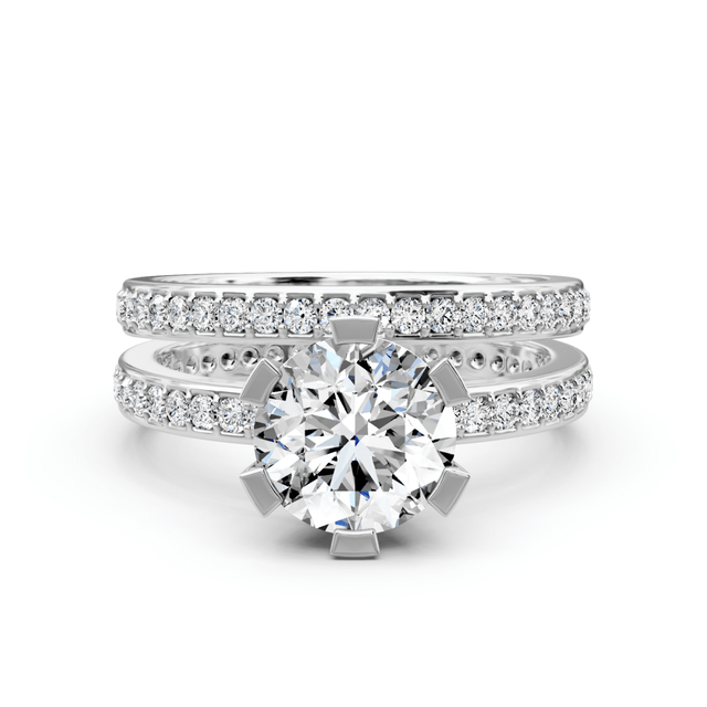 1.35-2.50 CT Round Cut Natural Diamonds - Bridal Set