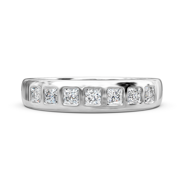 0.65 CT Princess Cut Lab Grown Diamonds - Wedding Band