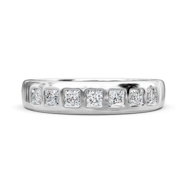0.65 CT Princess Cut Natural Diamonds - Wedding Band
