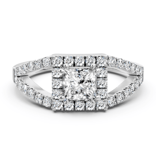 0.80-1.95 CT Princess & Round Cut Natural Diamonds - Engagement Ring