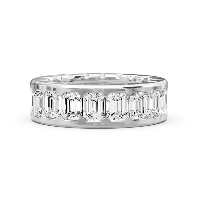5.20 CT Emerald Cut Natural Diamonds - Eternity Rings