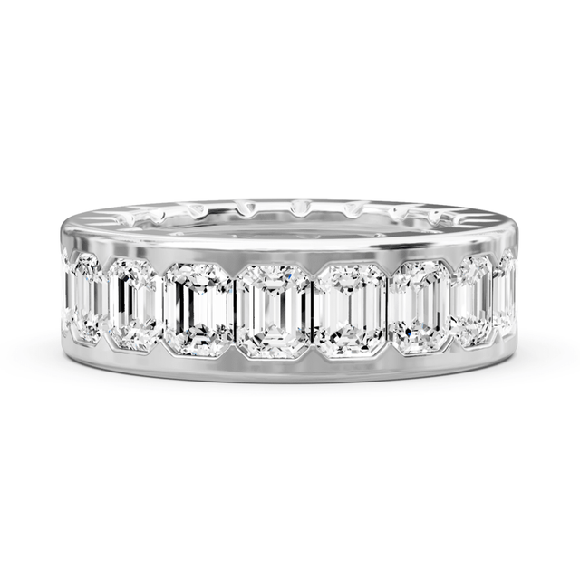 5.20 CT Emerald Cut Natural Diamonds - Eternity Rings