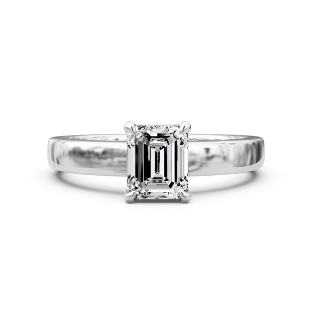 0.35-1.50 CT Emerald Cut Natural Diamonds - Solitaire Rings