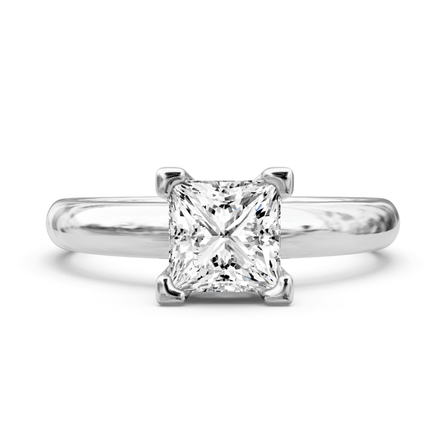 0.35-1.50 CT Princess Cut Natural Diamonds - Solitaire Rings