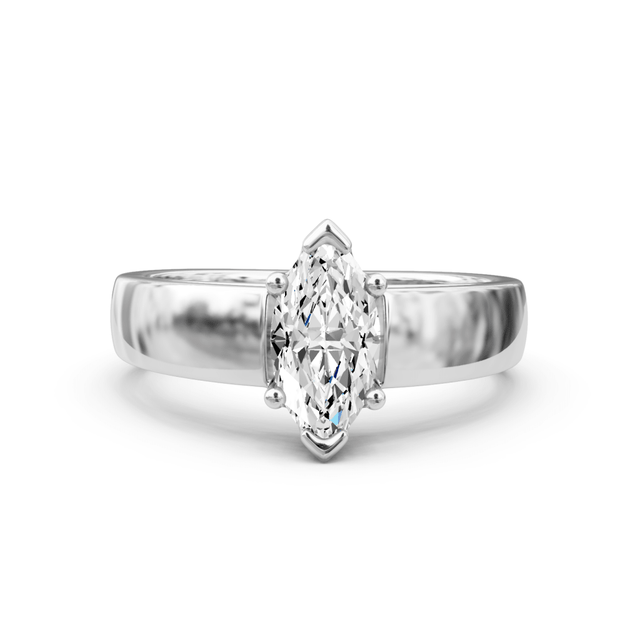 0.35-1.50 CT Marquise Cut Natural Diamonds - Solitaire Rings