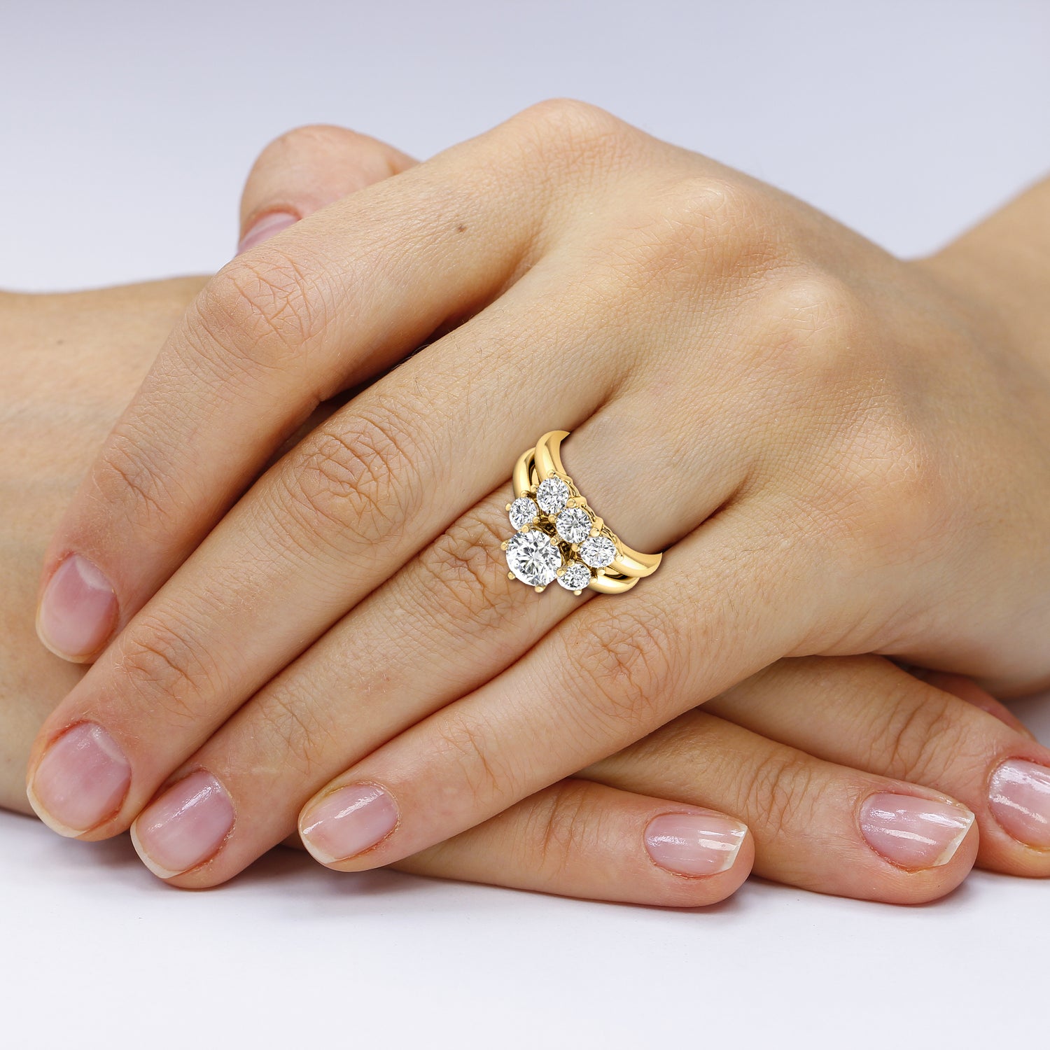 1.50-4.00 CT Round Cut Lab Grown Diamonds - Bridal Set