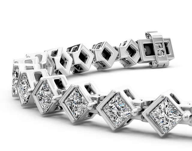 2.75-5.00 CT Princess Cut Lab Grown Diamonds - Designer Bracelets