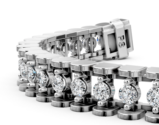 2.00-4.00 CT Round Cut Lab Grown Diamonds - Designer Bracelets