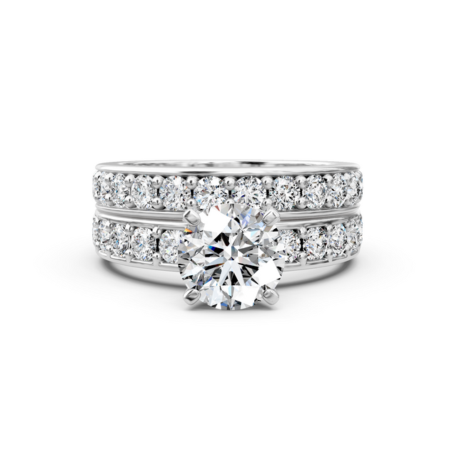 2.10-7.60 CT Round Cut Lab Grown Diamonds - Bridal Set