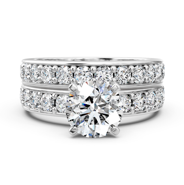 2.10-7.60 CT Round Cut Lab Grown Diamonds - Bridal Set