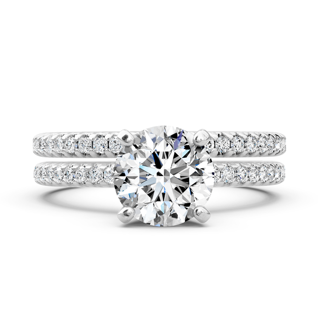 0.95-6.45 CT Round Cut Lab Grown Diamonds - Bridal Set