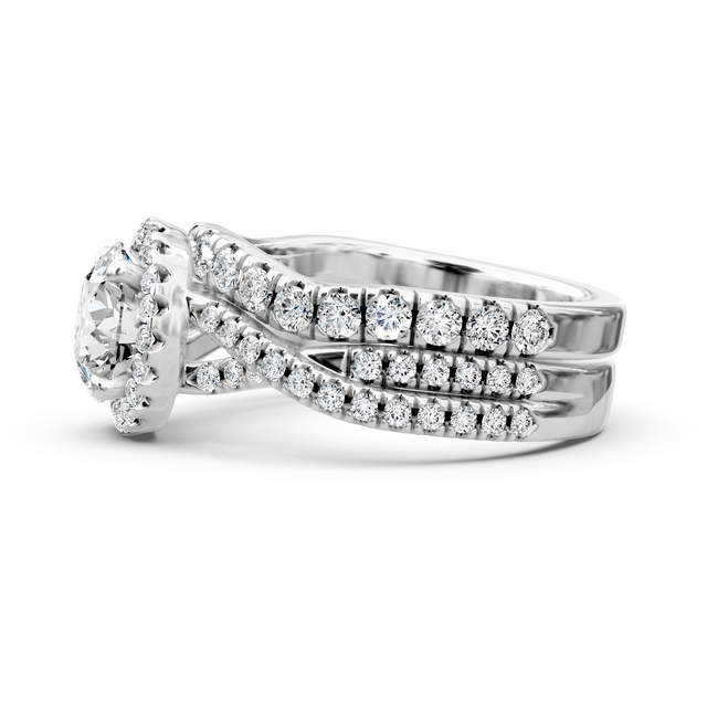 1.60-7.10 CT Round Cut Lab Grown Diamonds - Bridal Set
