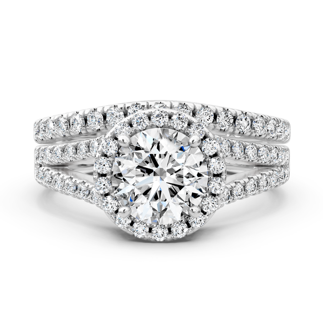 1.30-6.80 CT Round Cut Lab Grown Diamonds - Bridal Set