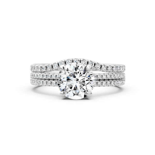 0.90-6.40 CT Round Cut Lab Grown Diamonds - Bridal Set