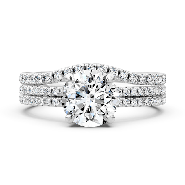 0.90-6.40 CT Round Cut Lab Grown Diamonds - Bridal Set