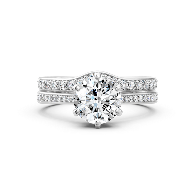 1.00-6.50 CT Round Cut Lab Grown Diamonds - Bridal Set