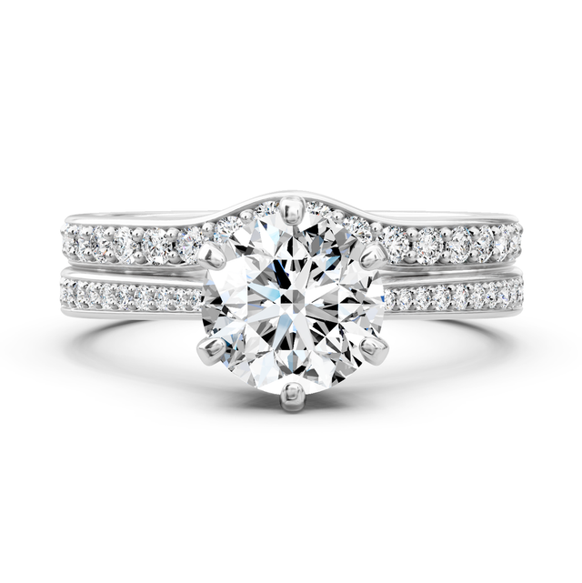 1.00-6.50 CT Round Cut Lab Grown Diamonds - Bridal Set