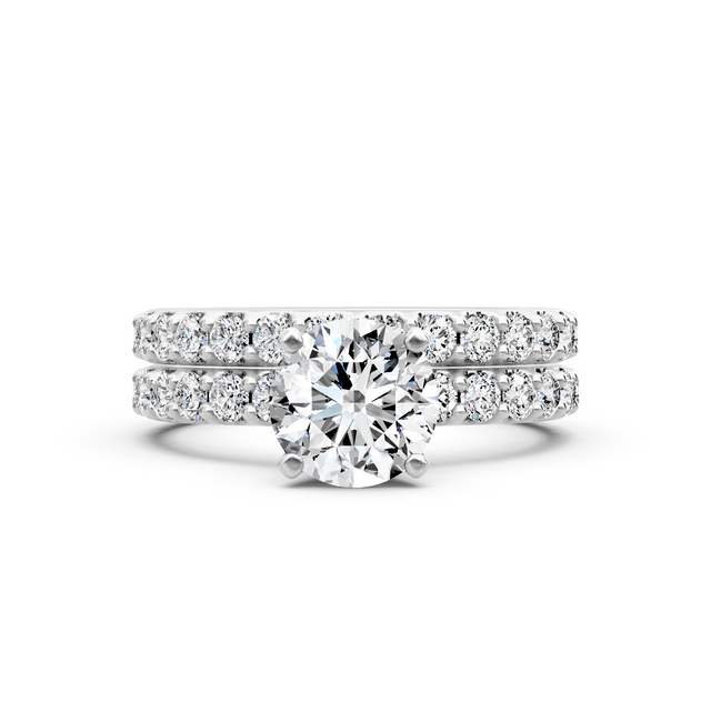 2.40-7.90 CT Round Cut Lab Grown Diamonds - Bridal Set