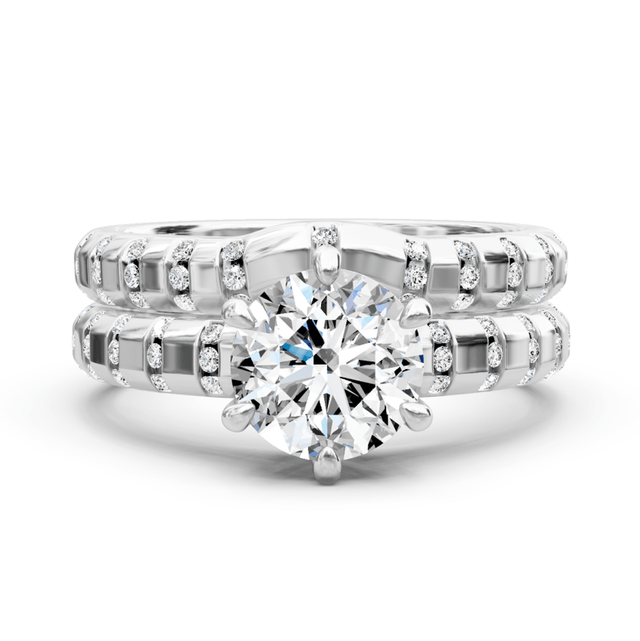 0.80-6.30 CT Round Cut Lab Grown Diamonds - Bridal Set