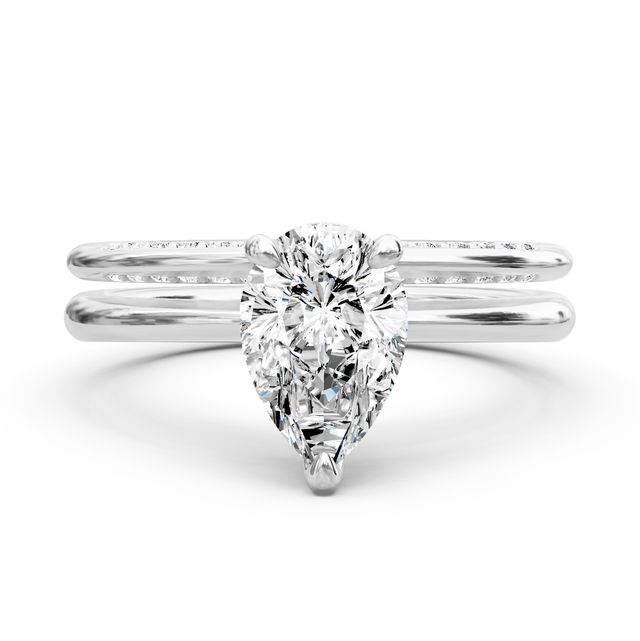 0.70-6.20 CT Pear & Round Cut Lab Grown Diamonds - Bridal Set